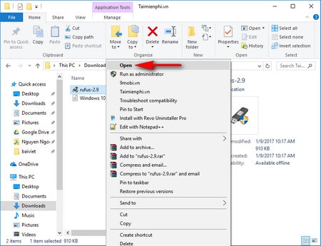 tao usb boot win 10 bang rufus