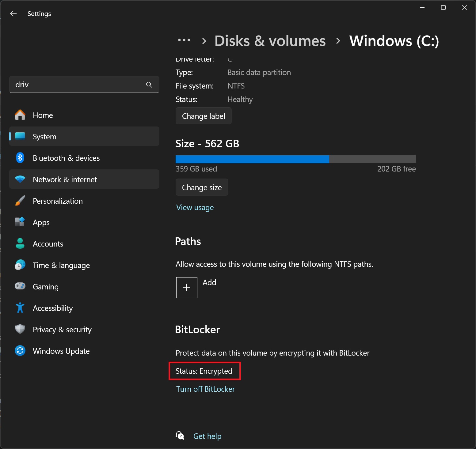BitLocker được mã hóa trong Windows 11