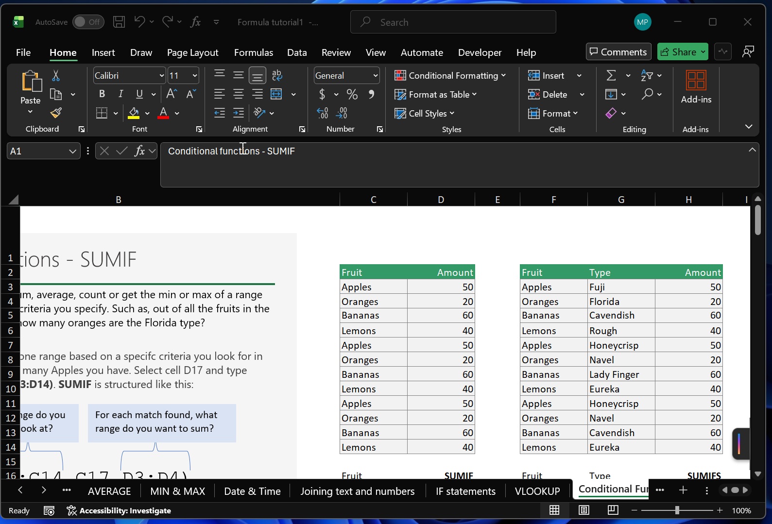 Trang trình bày dock phi công phụ trong Excel