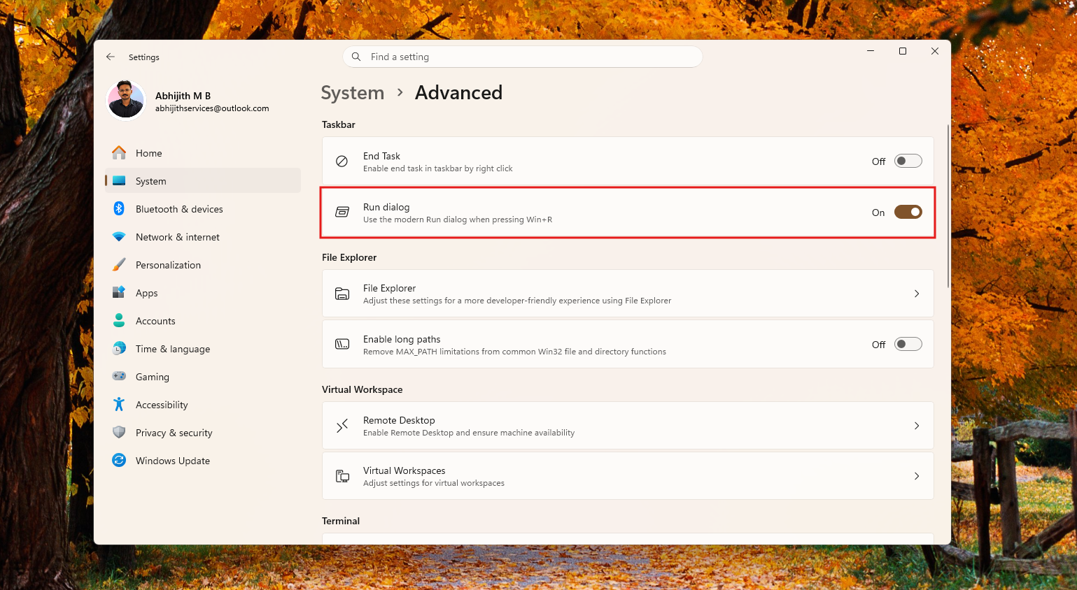 Kích hoạt hộp thoại Run mới trong Windows 11