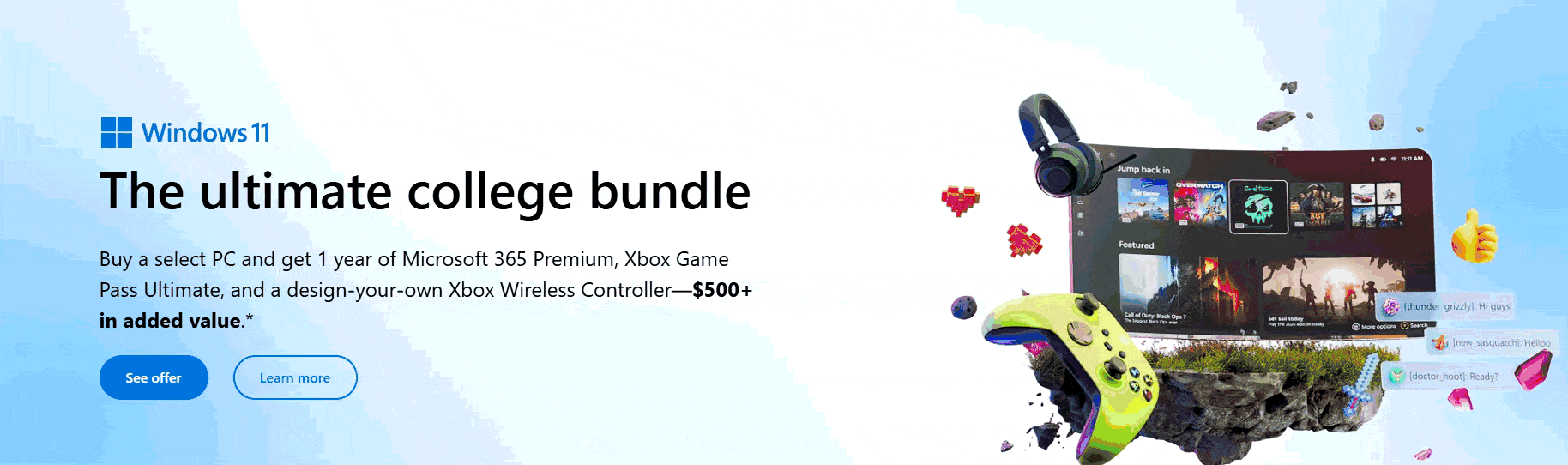 Ưu đãi sinh viên Microsoft 500 USD cho một số PC
