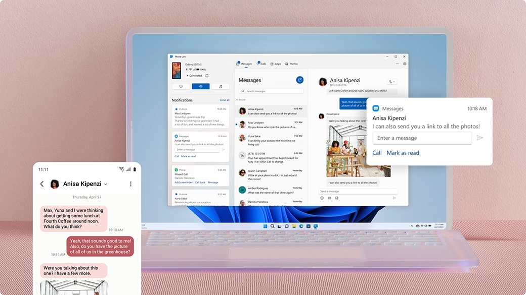 Microsoft PhoneLink giúp thu hẹp khoảng cách giữa điện thoại thông minh và PC
