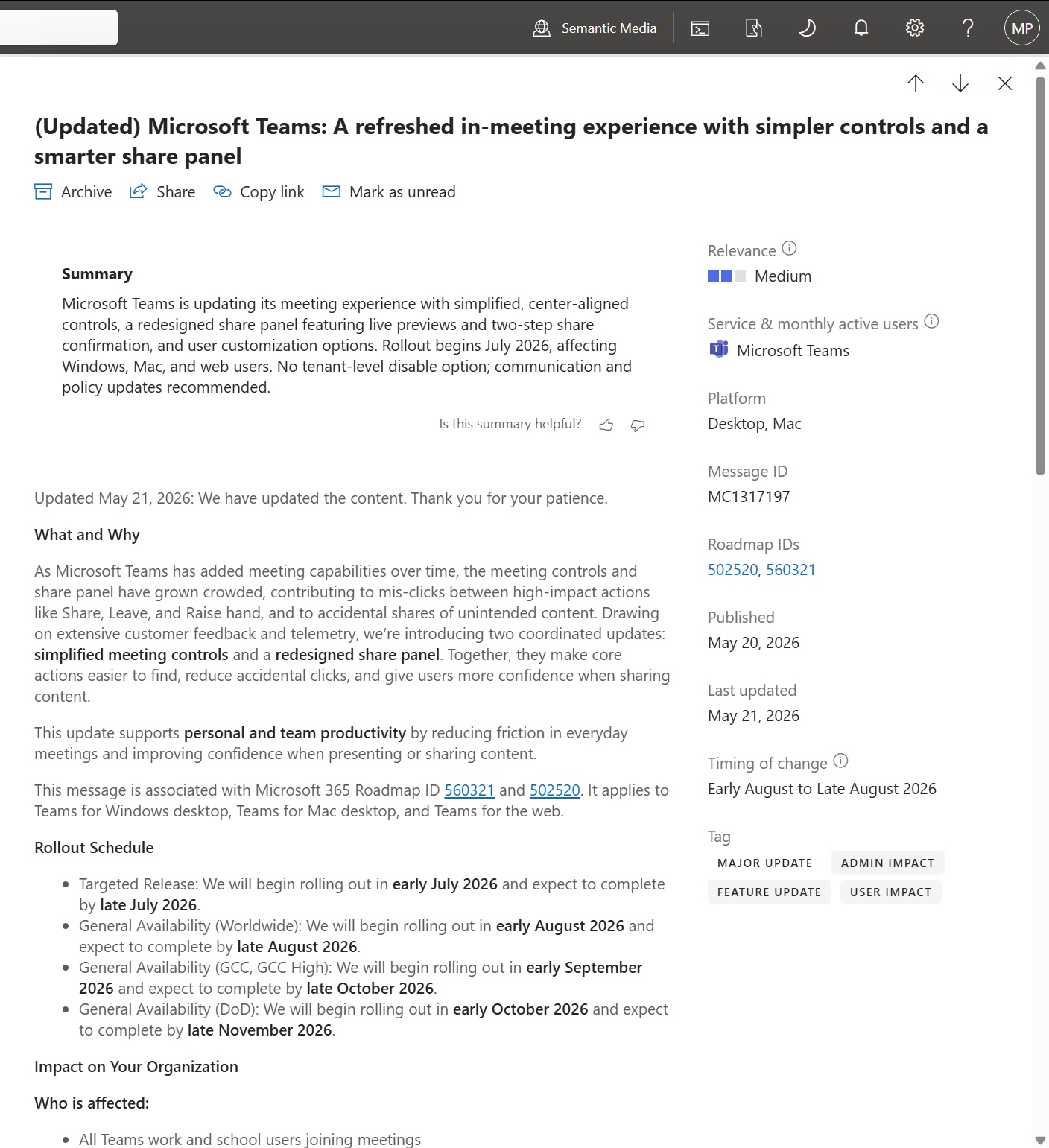 Trung tâm nhắn tin Microsoft Teams MC1317197