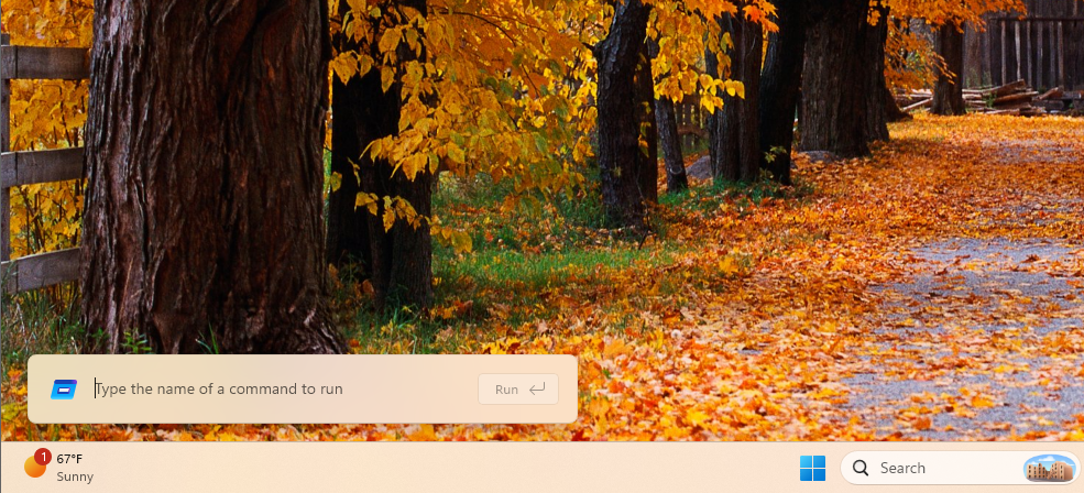 Hộp thoại Chạy Windows 11 mới