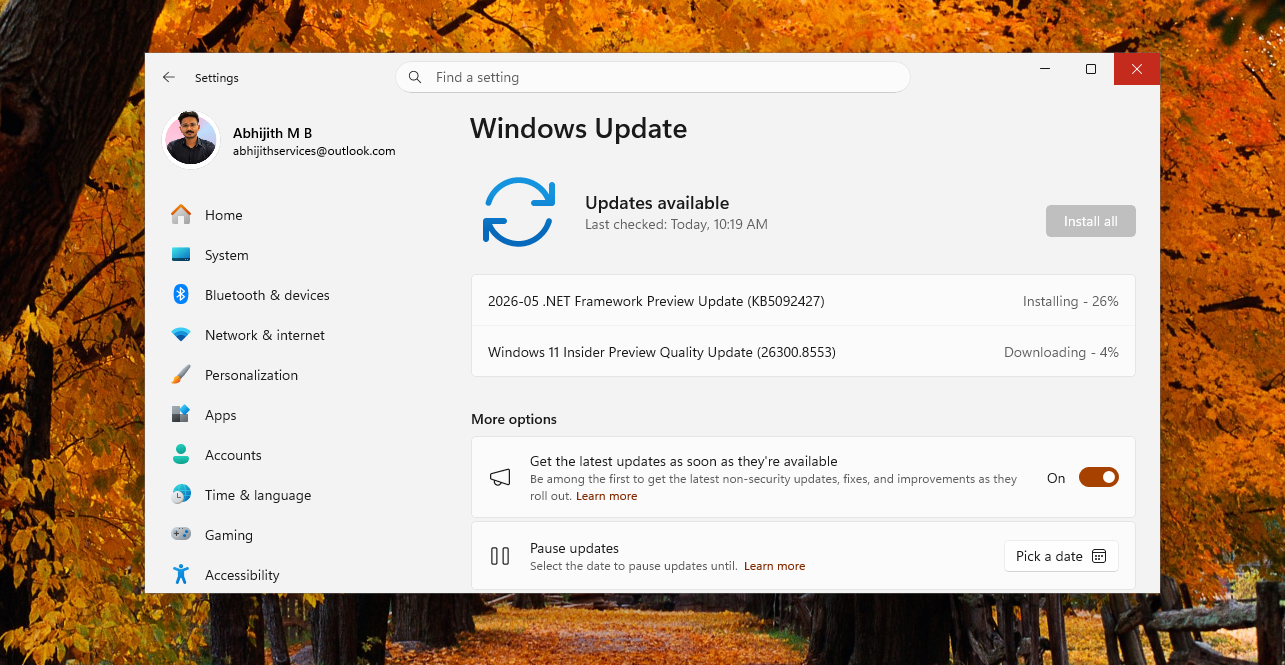Cập nhật chất lượng bản xem trước nội bộ Windows 11 ngày 29 tháng 5 26300.8553 Thử nghiệm
