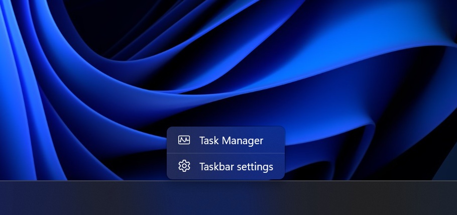 Menu chuột phải của Windows 11 cho thanh tác vụ