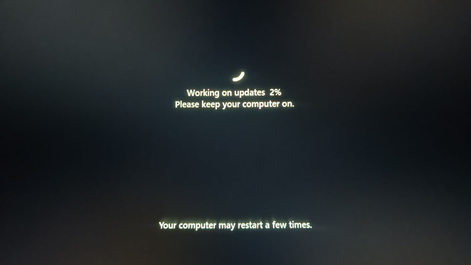 Windows update rebooting
