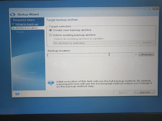 cach tao file ghost bang acronis true image 5