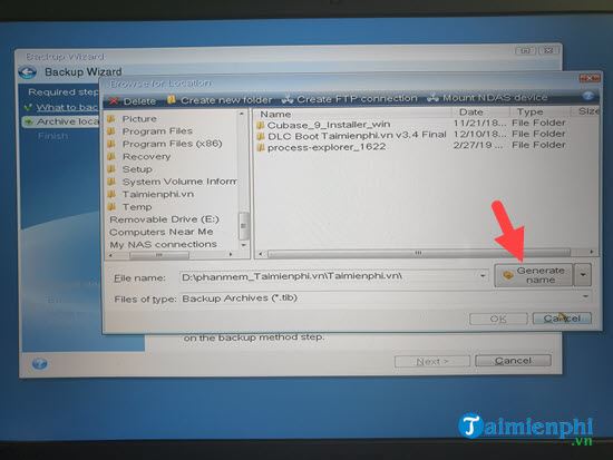 cach tao file ghost bang acronis true image 6