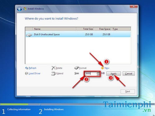 cach tao phan vung khi cai windows 7