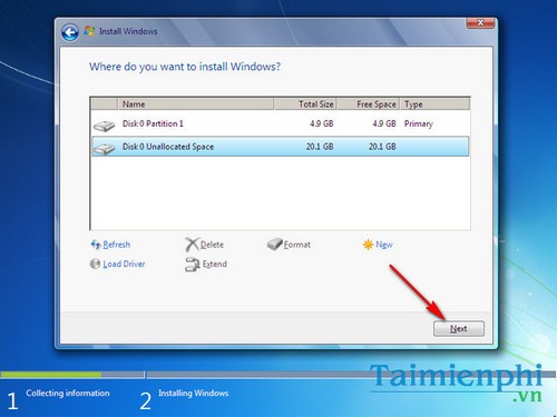 cach tao phan vung khi cai windows 7