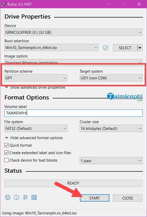 cach tao usb boot cai windows 10 voi rufus