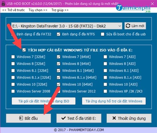 cach tao usb chua cung luc bo cai dat windows 10 8 7 xp 4