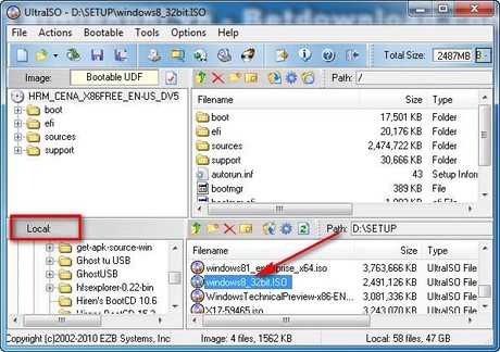 tao usb cai win 7 voi UltraISO