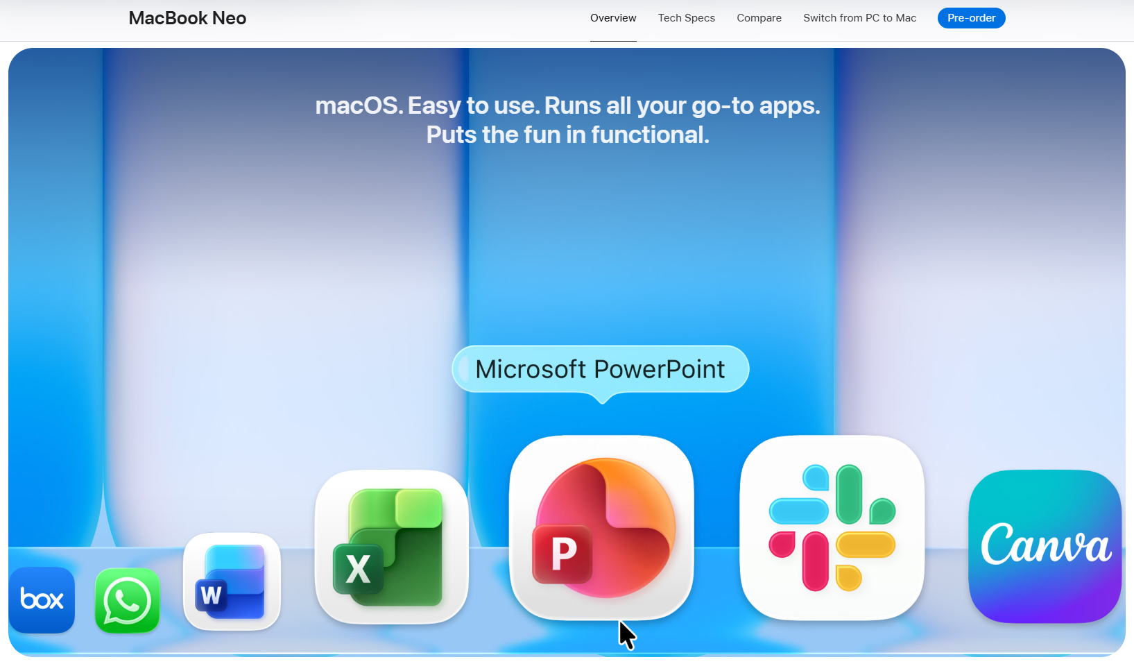 Apple nêu bật Microsoft PowerPoint, Excel và Word trong số các ứng dụng khác là ứng dụng đi kèm của bạn trong macOS