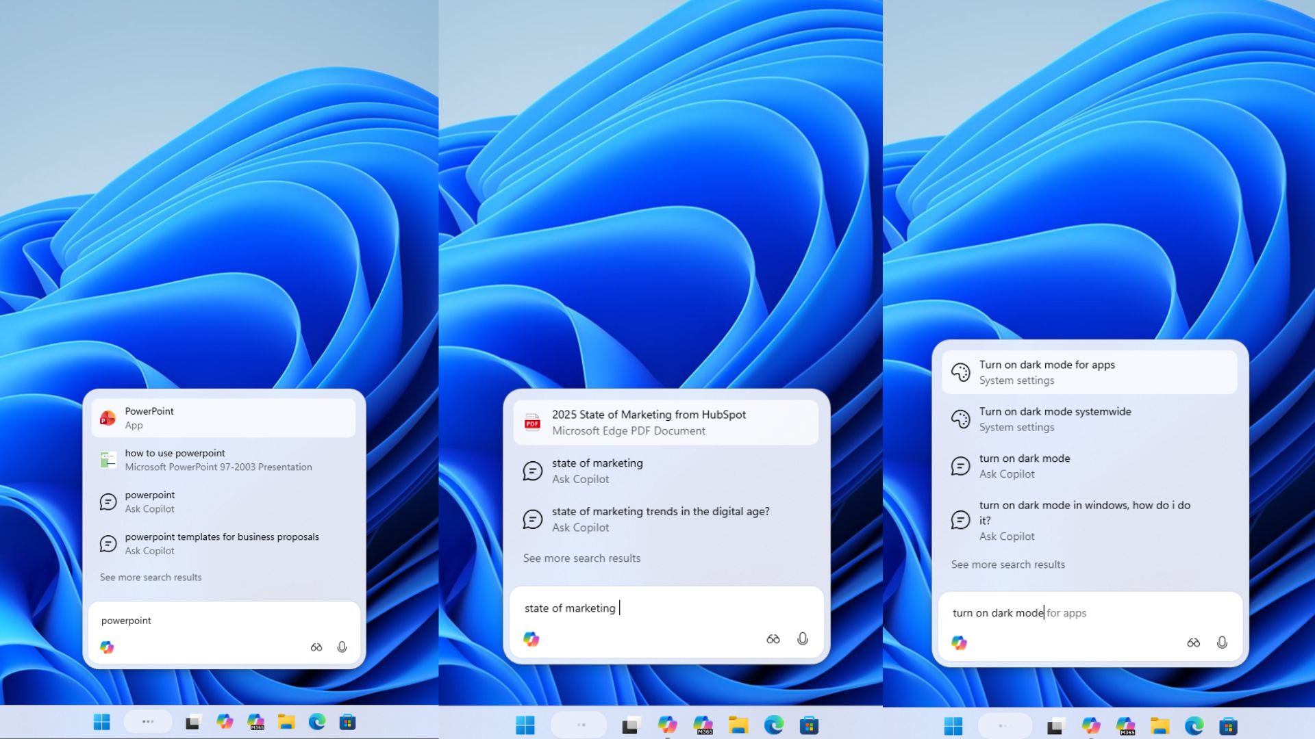 Hỏi Copilot trên thanh tác vụ trong Windows 11