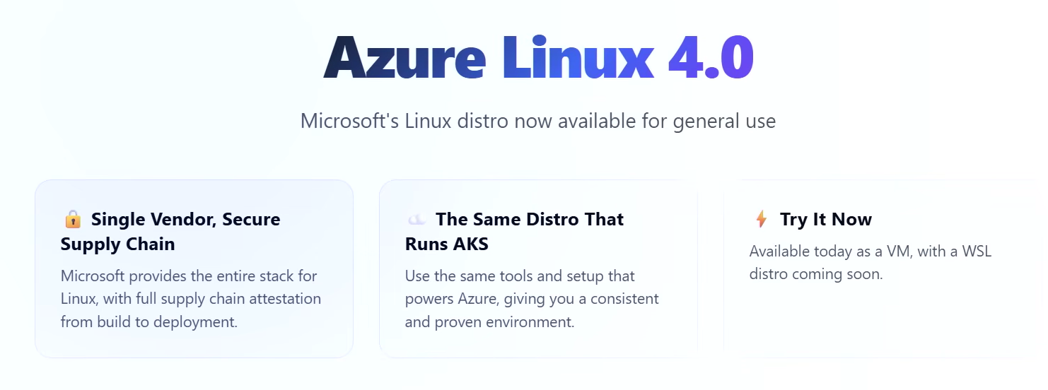 Tính năng của Azure Linux 4.0
