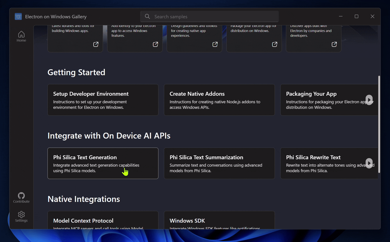Electron on Windows Gallery