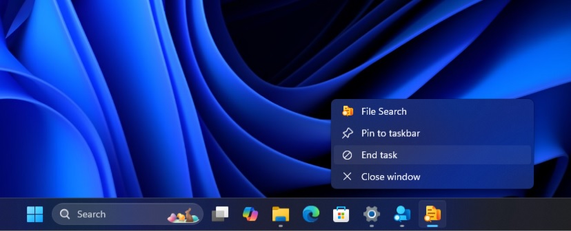 Kết thúc tác vụ cho thanh tác vụ trong Windows 11