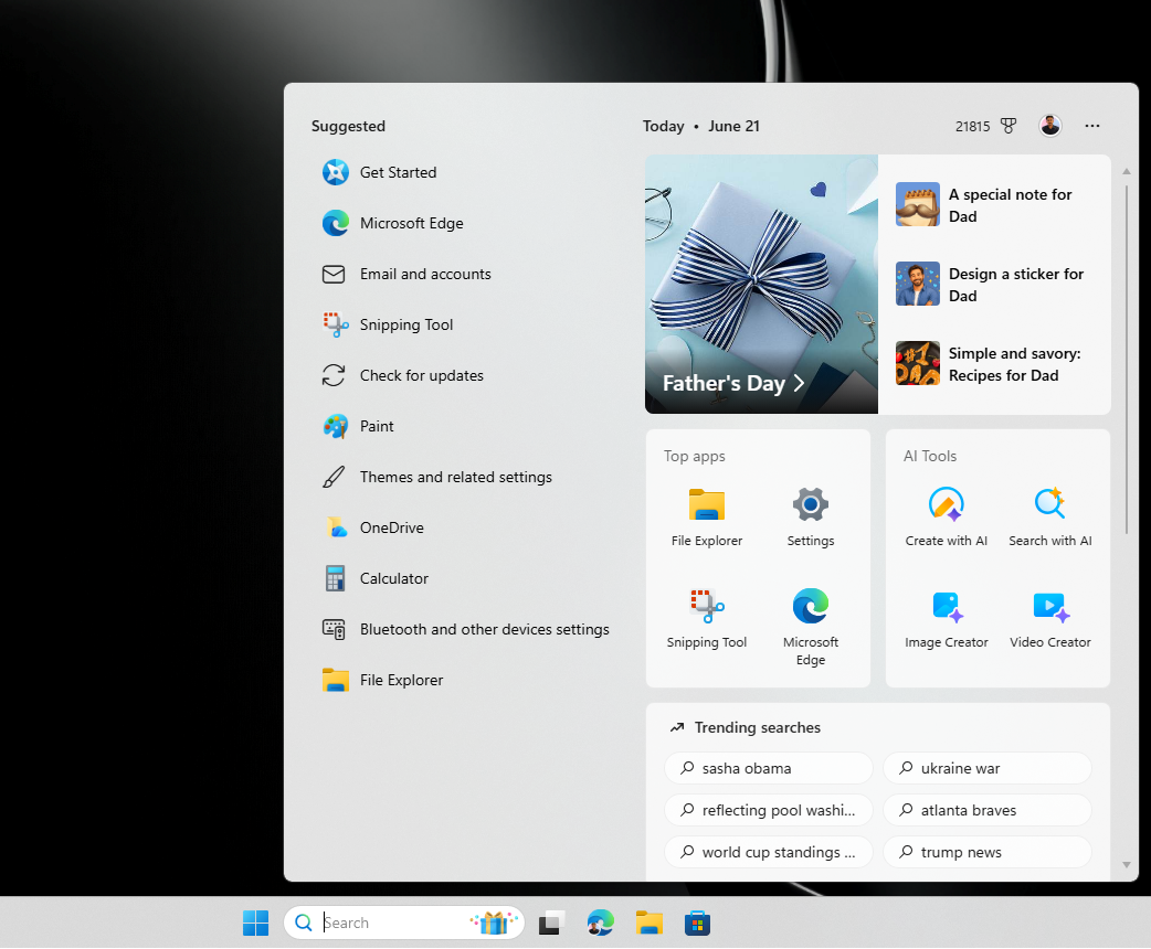 Windows Search hiện tại trông như thế nào