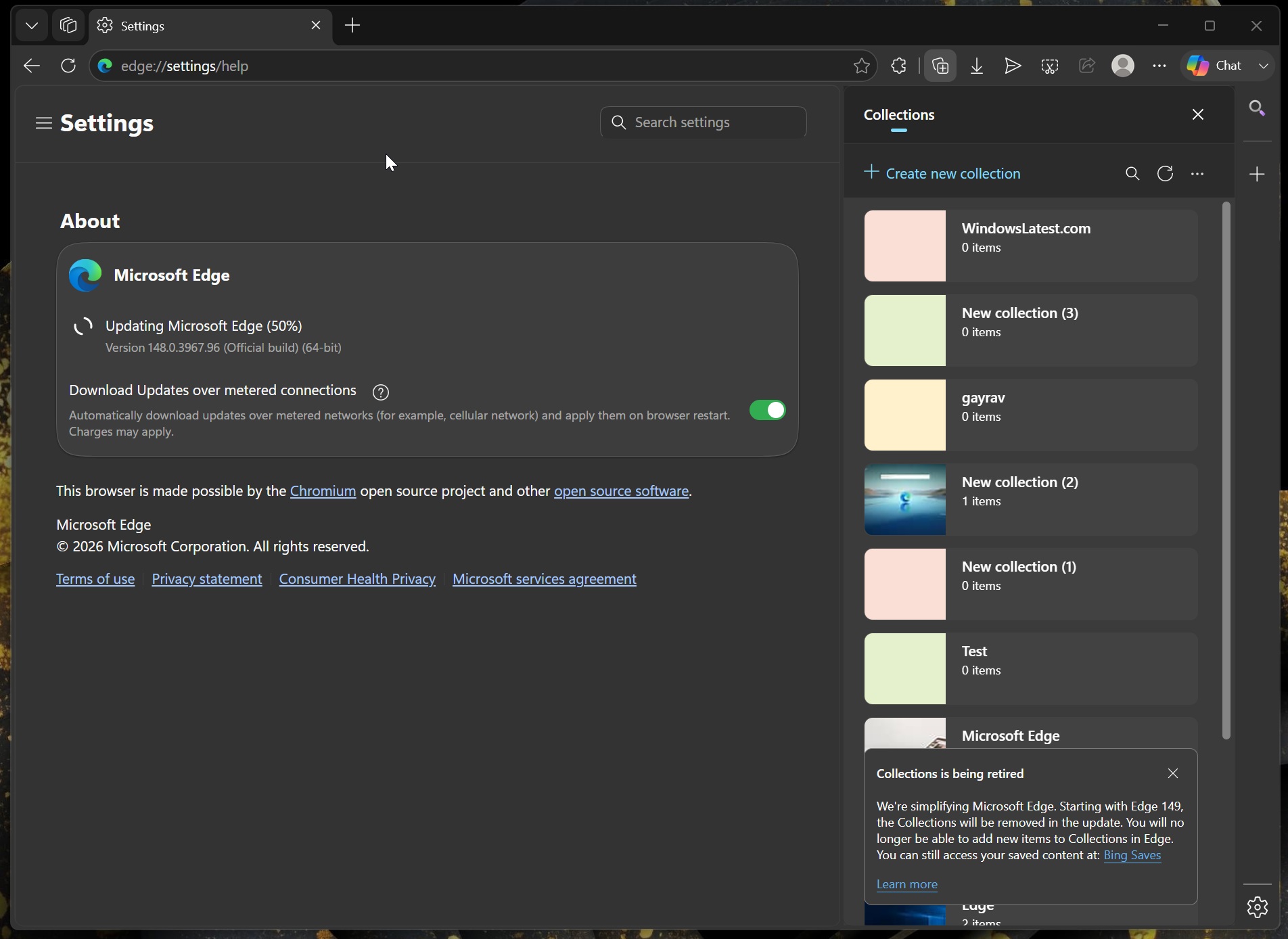 Tính năng Bộ sưu tập MIcrosoft Edge