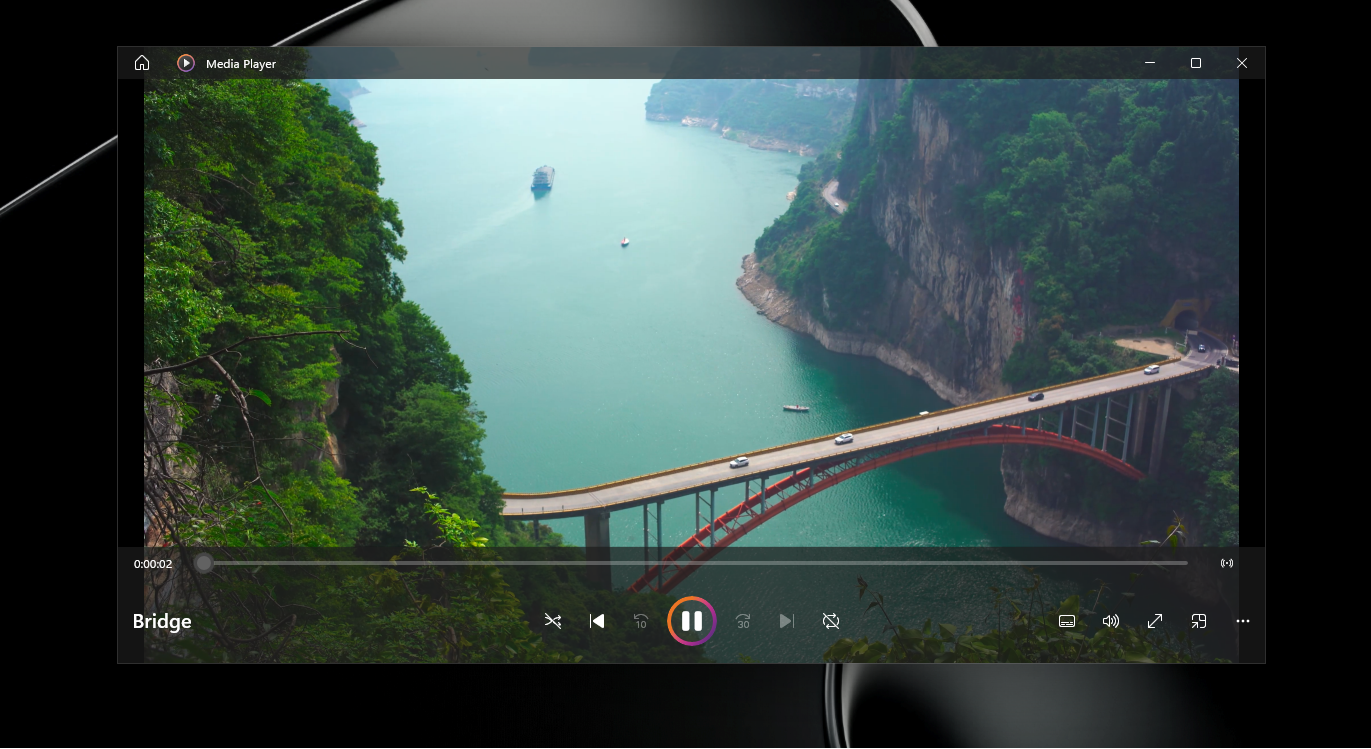 Trình phát đa phương tiện đang phát video
