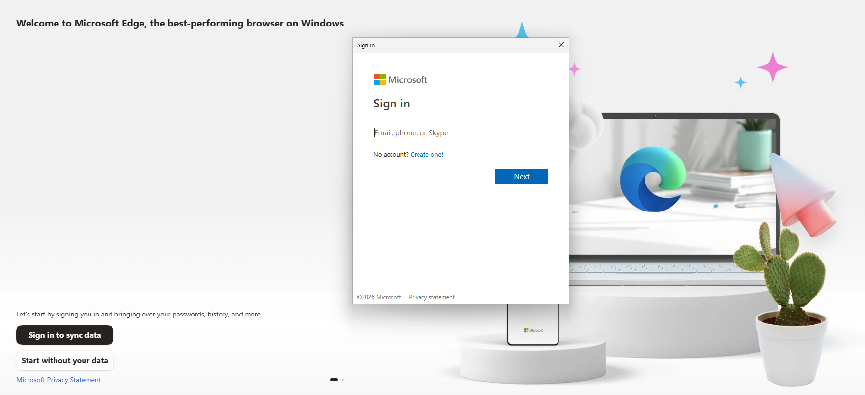 Đăng nhập tài khoản Microsoft trong Edge
