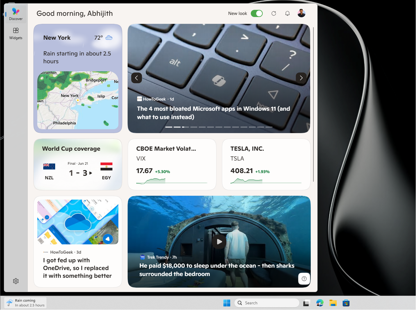 Widget mới trong Windows 11