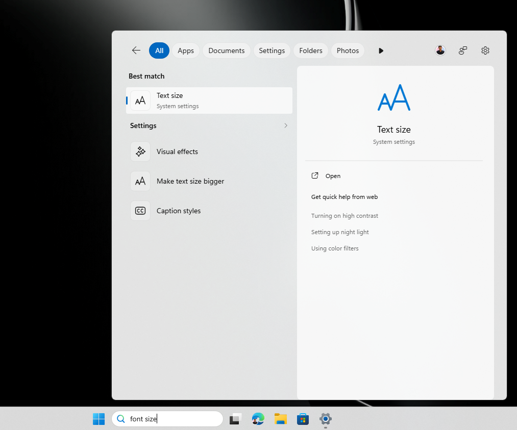 Tìm kiếm Cài đặt trong Windows Search