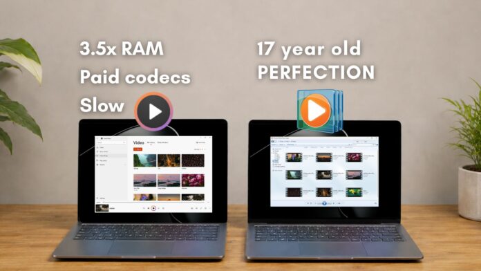 Windows Media Player hiện đại bị cắt giảm nghiêm trọng bởi Media Player cũ, vẫn nhanh hơn và giàu tính năng hơn
