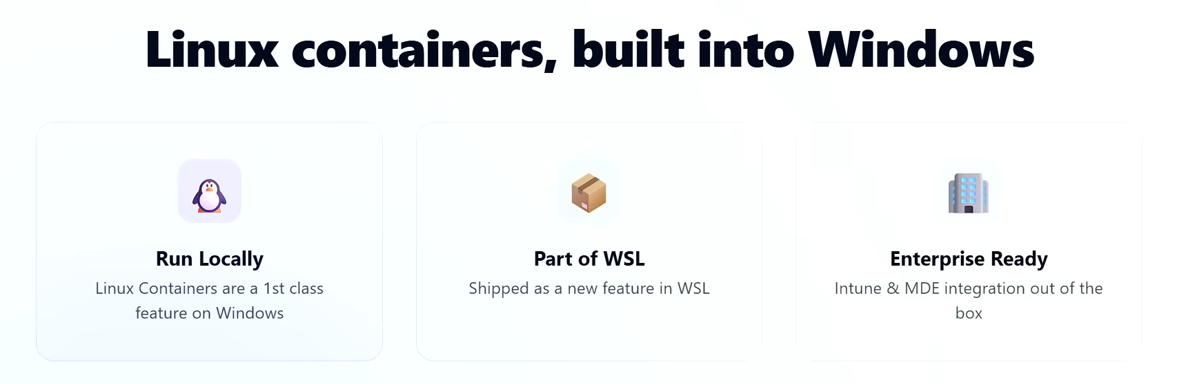 Các tính năng của Bộ chứa WSL