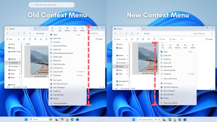 Cập nhật menu ngữ cảnh của Windows 11