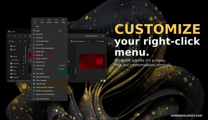 Tùy chỉnh menu chuột phải Windows 11