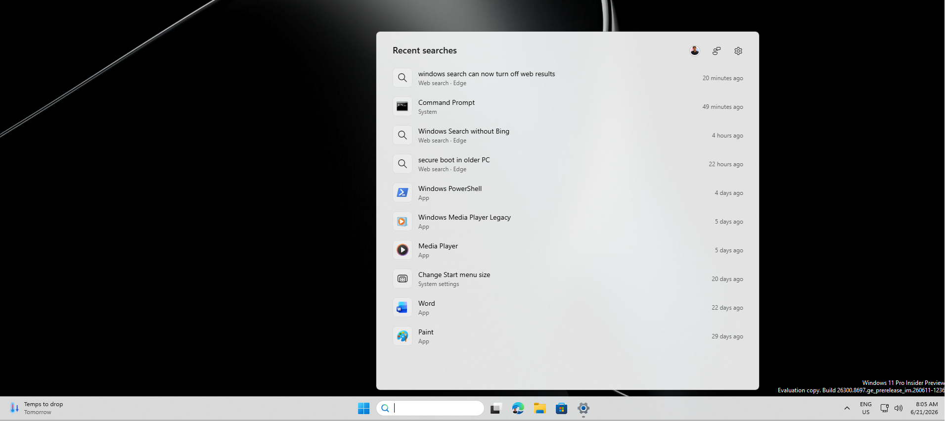 Windows Search không hiển thị nội dung MSN hoặc nội dung được đề xuất