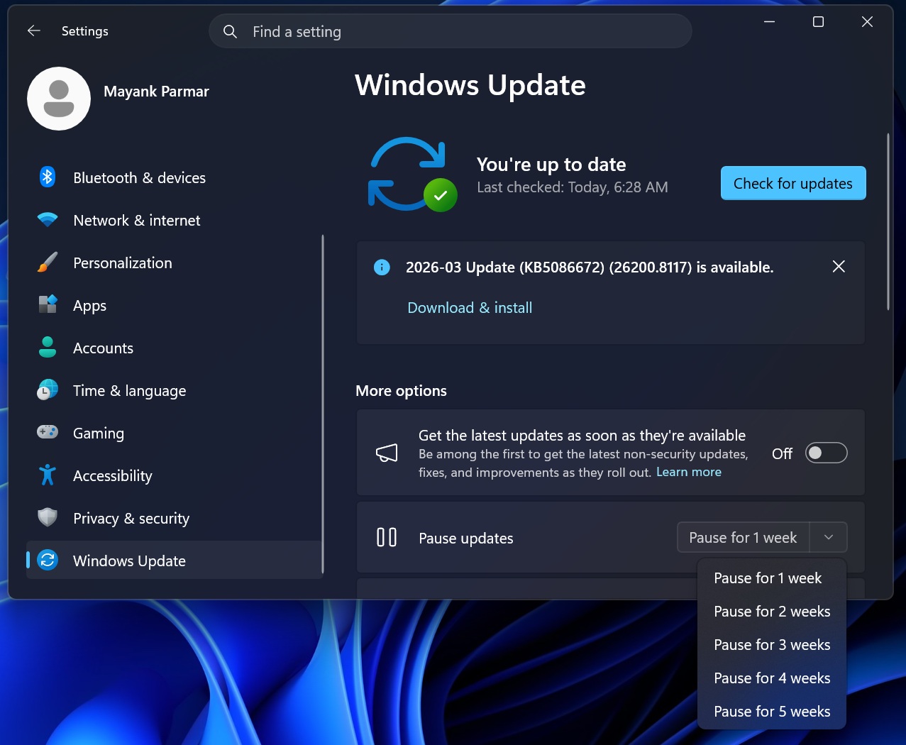 Windows Update tạm dừng cập nhật
