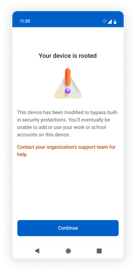 Thiết bị của bạn đã được root trong Microsoft Authenticator