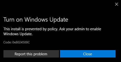 lỗi trong Microsoft Store do Chính sách nhóm
