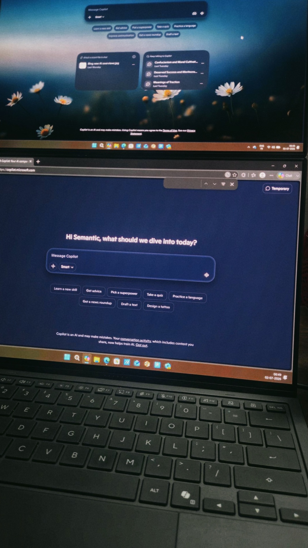 Copilot mở trong ZenBook Duo có khóa Copilot