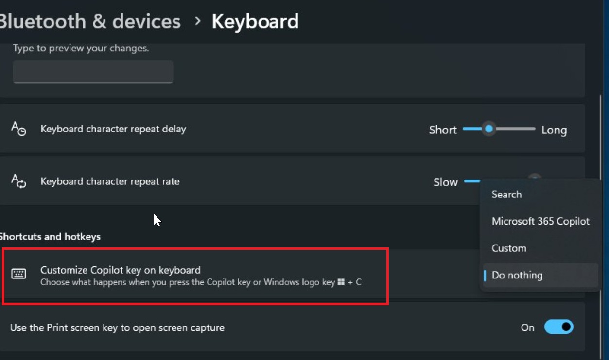 Tùy chỉnh phím Copilot trong Windows 11