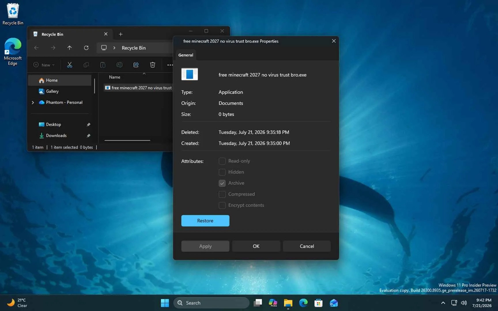 Hộp thoại Thuộc tính hiện đại của File Explorer