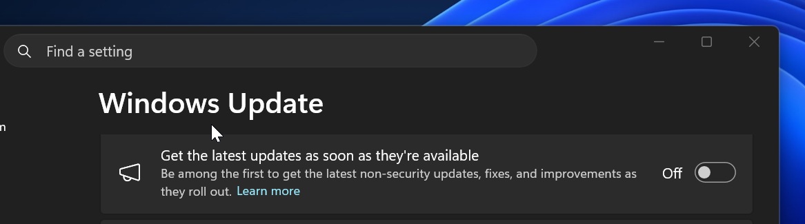 Nhận các bản cập nhật mới nhất ngay khi chúng có sẵn trong Windows 11