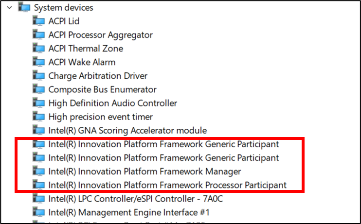Trình điều khiển của Người tham gia Bộ xử lý Khung Nền tảng Đổi mới Intel
