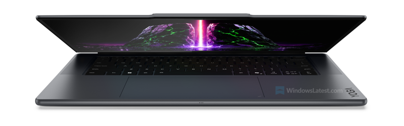 Lenovo Yoga Pro 9n được trang bị NVIDIA RTX Spark với nắp mở một phần