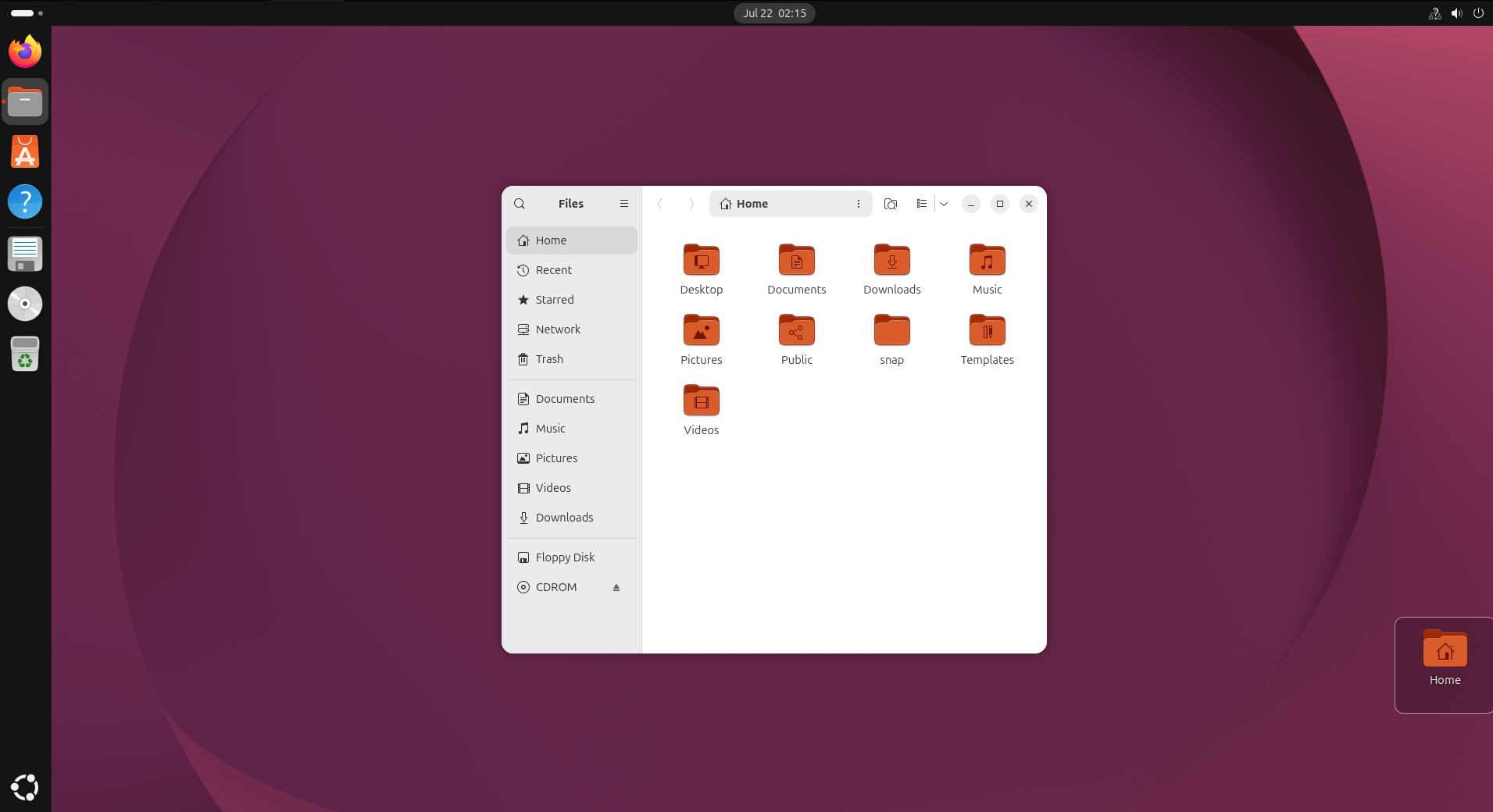 Linux Ubuntu với các tệp đang mở