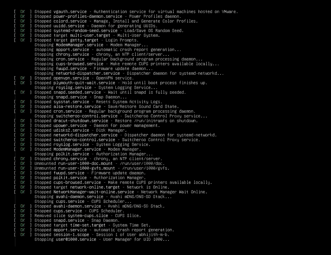 Linux tắt