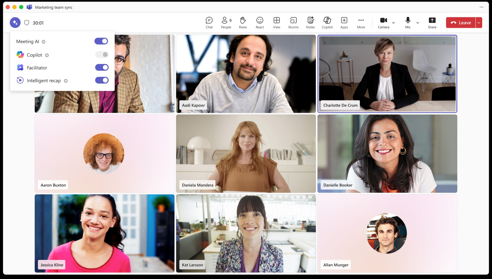 Cuộc họp điều khiển AI trong Microsoft Teams