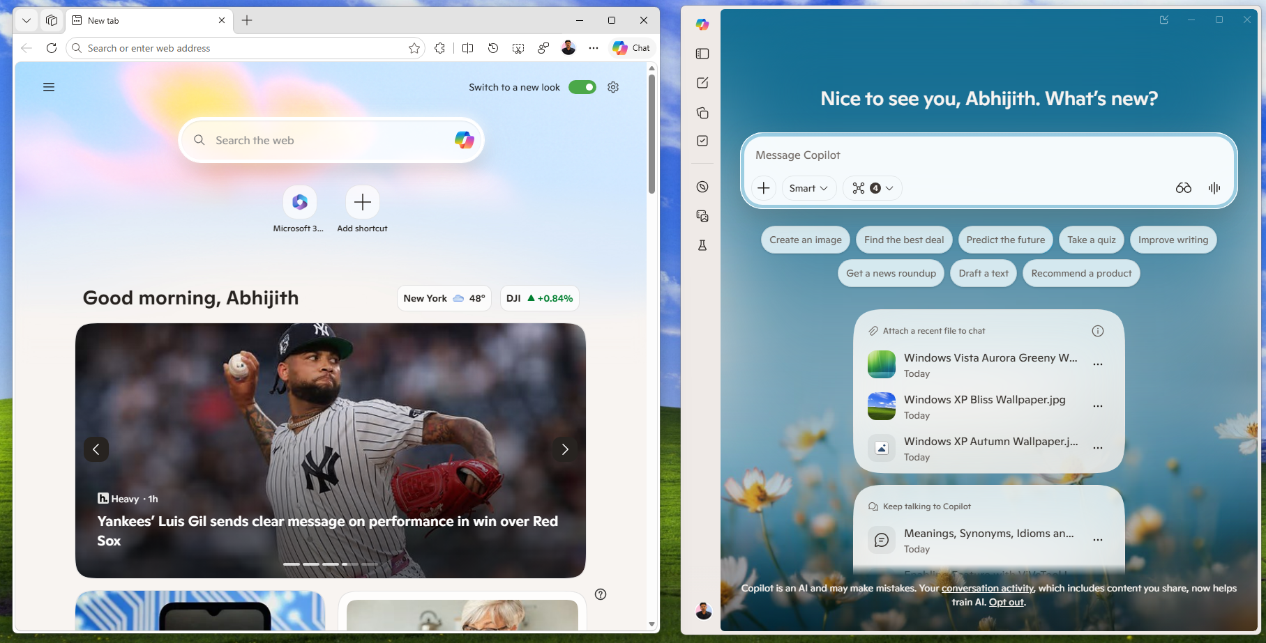 Microsoft Edge và Copilot có thiết kế và màu sắc tương tự nhau