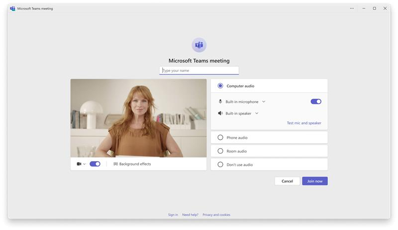 Bản xem trước âm thanh của Microsoft Teams