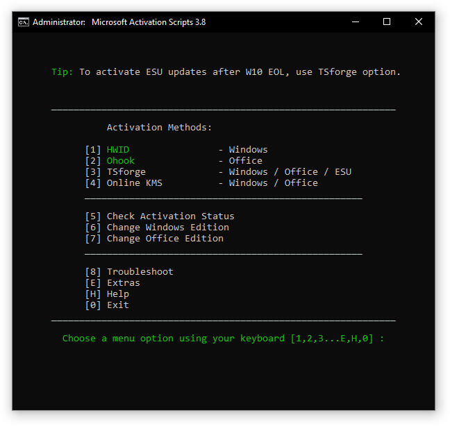 Tập lệnh kích hoạt của Microsoft