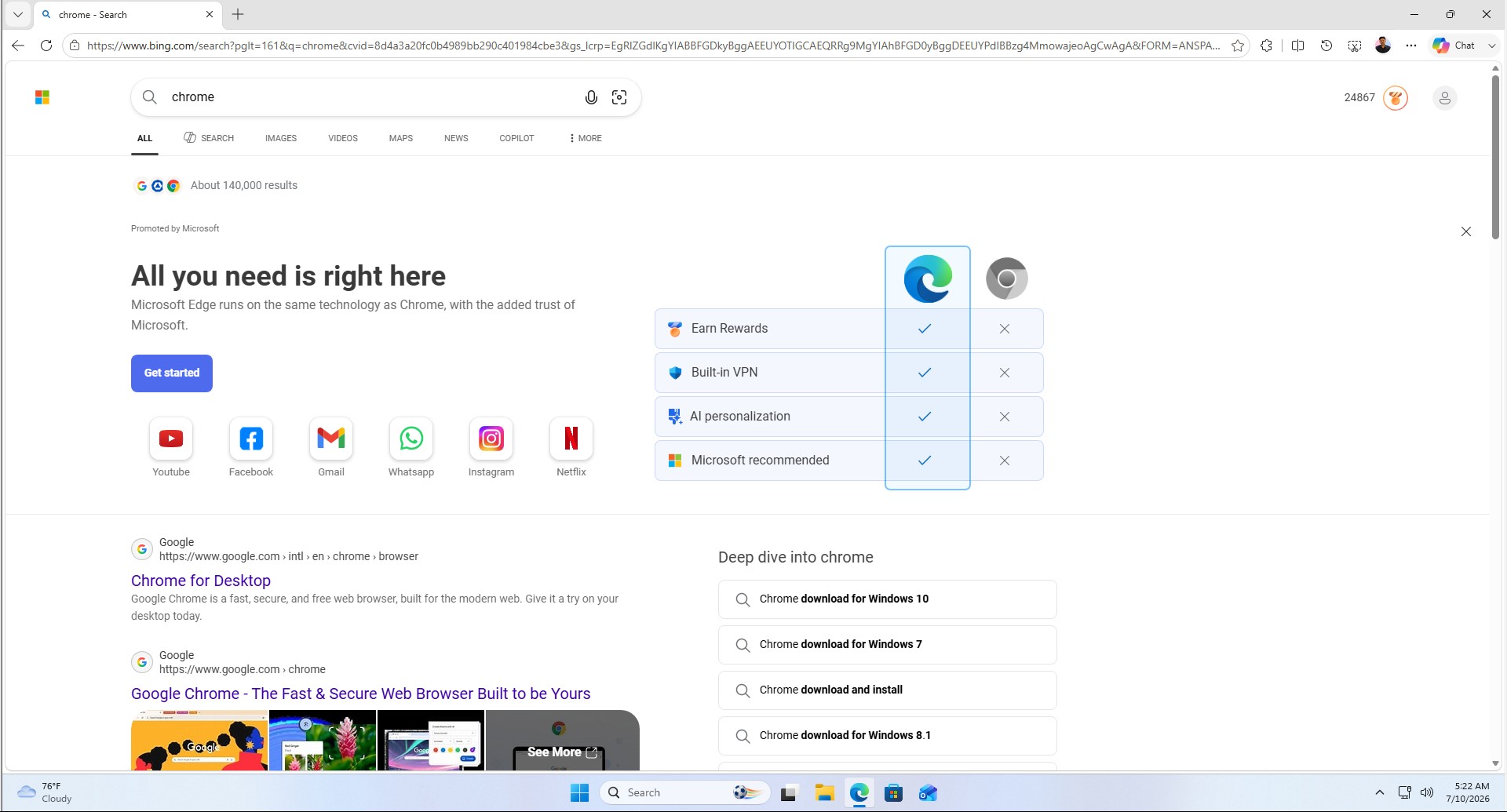 Microsoft cho biết Edge có mọi thứ bạn cần